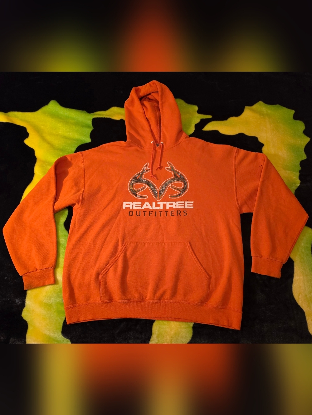 Mens Realtree Outfitters Orange Pullover Hoodie XL By Jerzees